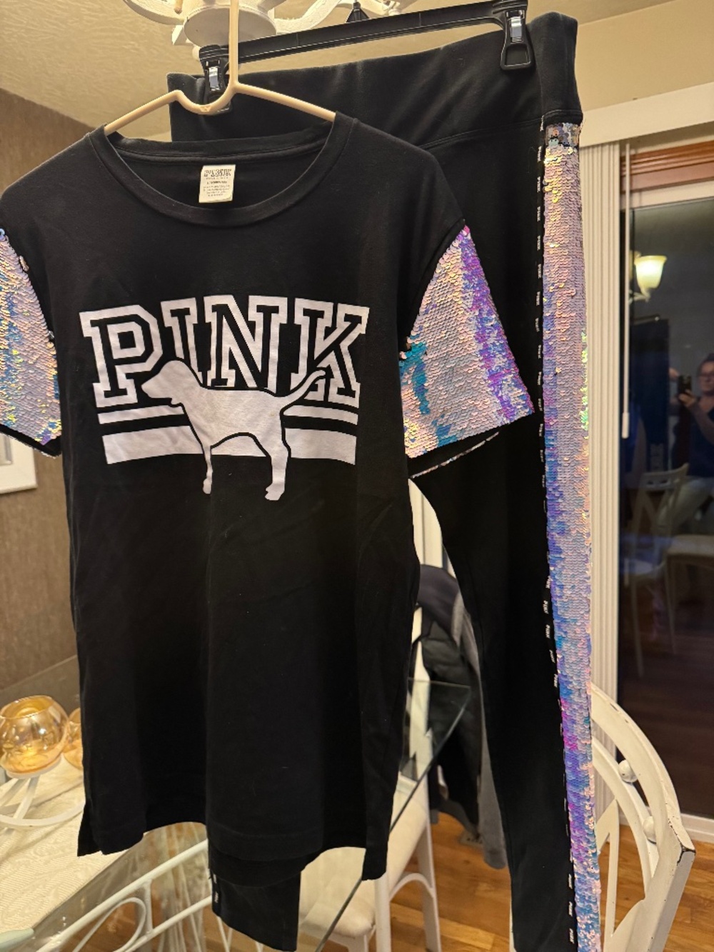 Pink Victoria secret bling top set